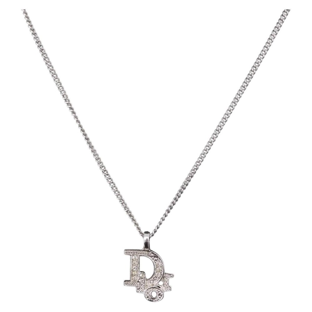 Christian Dior Vintage Dior Logo Metal and Crystal